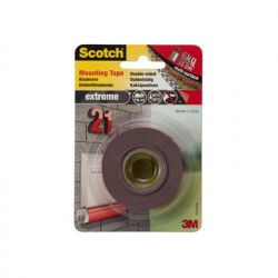 Scotch Rotolo Nastro Biadesivo Extra forte Grigio 19 mm x 1,5 Mt 20299