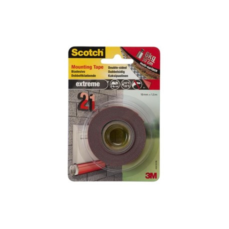 Scotch Rotolo Nastro Biadesivo Extra forte Grigio 19 mm x 1,5 Mt 20299