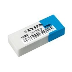 Lyra 7412300 Blu, Bianco gomma per cancellare L7412300