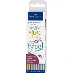 Faber Castell 167304 Blu, Oro, Rosso, Argento 4pezzoi penna calligrafica