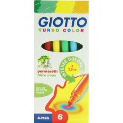 Giotto Turbo Maxi Nero, Blu, Grigio, Rosso, Giallo 6pezzoi marcatore 415000