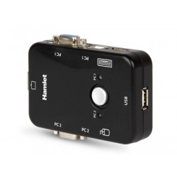 Hamlet KVM Smart Control Switch a 3 porte usb con 2 set di cavi KVM inclusi HNKVM3U