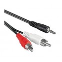 Nilox P019-AUD-JRCA-2.0 2m 3.5mm 2 x RCA Nero, Rosso, Bianco cavo audio P019AUDJRCA-2.0