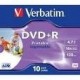 Verbatim DVD R Wide Inkjet Printable ID Brand 4.7GB DVD R 10pezzoi 4350810