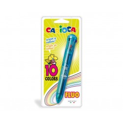 Carioca 10 Colors Clip on retractable ballpoint pen Multi 1pezzoi 41500