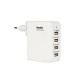 Hamlet Travel Charger Alimentatore USB da parete 4 porte con adattatori per 150 paesi XPWC420TRAV