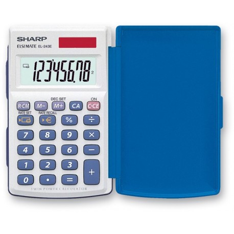 Sharp EL 243EB Tasca Calcolatrice di base Blu, Bianco calcolatrice EL243EB