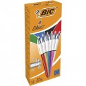 BIC 4 Colours Shine Nero, Blu, Verde, Rosso Clip-on retractable ballpoint pen Medio 12 pezzoi 964775