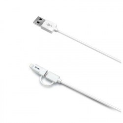 Celly USBML cavo per cellulare USB A Micro USB BLightning Bianco 1 m