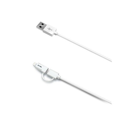 Celly USBML cavo per cellulare USB A Micro USB BLightning Bianco 1 m