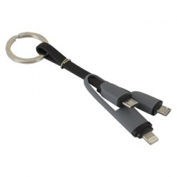 Nilox P019 RC MLMM cavo per cellulare Micro USB Micro USB iOS Lightning Nero, Grigio