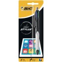 BIC 4 colours balpen en Stylus 2 in 1, verpakt op blister Nero, Blu, Verde, Rosso Clip-on retractable ballpoint pen 1 ...