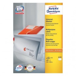 Avery 6135 etichetta autoadesiva White Rectangle Permanent 200 pcs 6135A