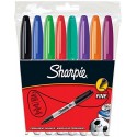 Sharpie S0814660 marcatore permanente Nero, Blu, Verde, Porpora, Rosso, Viola, Giallo 8 pezzoi