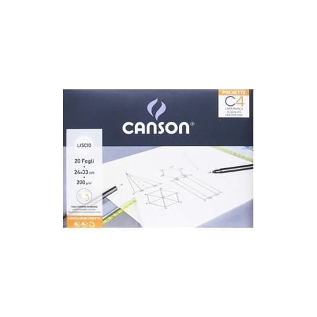 Canson POCHETTE C4 24X33CM 20FG LISCIO