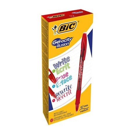 BIC CF12PENNA GEL OCITY ROSSO