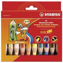 Stabilo woody 3 in 1 Multi 10pezzoi pastello colorato 88010 2