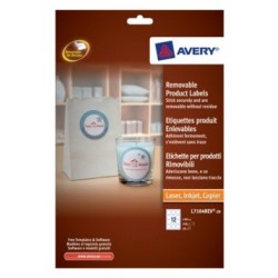 Avery Removable Product Labels Bianco L7104REV 20