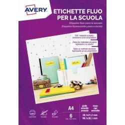 Avery L7251YR 6 etichetta per stampante Rosso, Giallo Etichetta per stampante autoadesiva