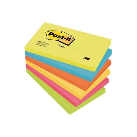 Post It 655 TFEN Rettangolo Multicolore 100fogli pouch autoadesiva 67665