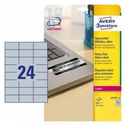 Avery L6133 20 Argento Etichetta per stampante autoadesiva etichetta per stampante