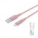 Celly USBMICROCOL3MPK cavo USB 3 m USB A Micro-USB B Rosa