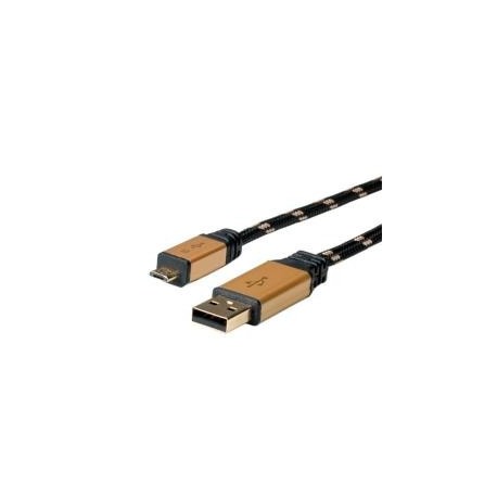 Nilox 1.8m USB2.0 cavo USB 1,8 m 2.0 USB A Micro USB A Nero, Oro NX090301126