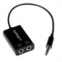 StarTech.com Addatore cavo splitter mini jack per auricolari slim nero - 3,5 mm maschio a 2 x 3,5 mm femmina MUY1MFFADP