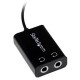 StarTech.com Addatore cavo splitter mini jack per auricolari slim nero 3,5 mm maschio a 2 x 3,5 mm femmina MUY1MFFADP