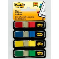 Post It Flags, Primary Colors, 12 in Wide, 35Dispenser, 4 DispensersPack bandiera autoadesiva 35 fogli 27109A