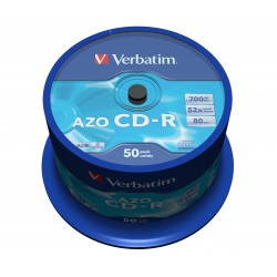 Verbatim CD R AZO Crystal CD R 700MB 50pezzoi 43343