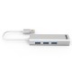 Hamlet XHUB330LAN hub di interfaccia USB 3.0 3.1 Gen 1 Type A 5000 Mbits Argento