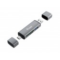 Conceptronic 245460 lettore di schede USB 3.2 Gen 1 3.1 Gen 1 Type-AType-C Grigio