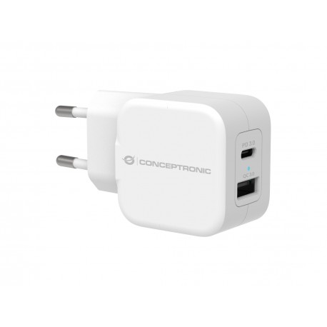 Conceptronic 2 PORT USB CHARGER WHITE PD 20W