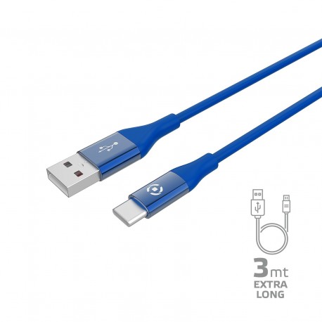 Celly USB USB C COLOR 3M BL