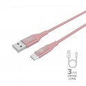 Celly USBTYPECCOL3MPK cavo USB 3 m USB A USB C Rosa