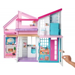 Mattel Casa di Malibu, Playset Richiudibile su Due Piani con Accessori, Giocattolo per Bambini 3 Anni, FXG57