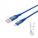 Celly USBMICROCOL3MBL cavo USB 3 m USB A Micro-USB B Blu