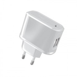 Celly TRAVEL CHARGER 2.1A DOUBLE USB WH