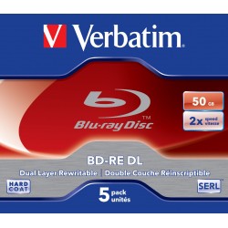 Verbatim BD RE DL 50GB 2 x 5 Pack Jewel Case 5 pezzoi 43760