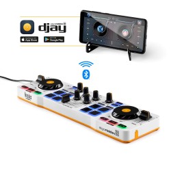 Hercules DJControl Control MIX Bluetooth Pour Smartphone et tablettes Andoid e 2 canali Nero, Bianco, Giallo 4780921