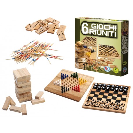 Spin Master Editrice Giochi 6 Giochi riuniti in Legno 6037248