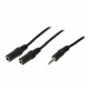 LogiLink 1x3.5mm 2x3.5mm, 0.2m cavo audio 0,2 m 3.5mm Nero CA1046