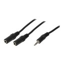 LogiLink 1x3.5mm - 2x3.5mm, 0.2m cavo audio 0,2 m 3.5mm Nero CA1046