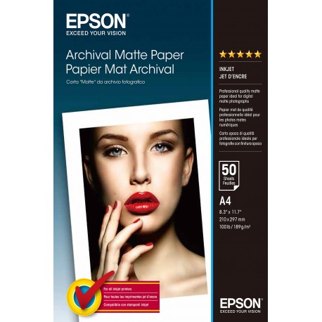 Epson Archival Matte Paper A4 50 Fogli C13S041342