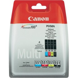 Canon CLI 551 CMYBK wsec cartuccia dinchiostro 4 pz Originale Resa standard Nero, Ciano, Magenta, Giallo 6509B008