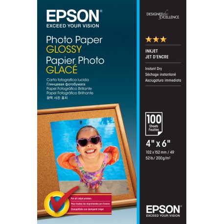 Epson Photo Paper Glossy 10x15cm 100 Fogli C13S042548