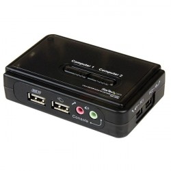 StarTech.com Switch KVM a 2 porte VGA USB con audio e cavi Commutatore VGA USB a doppia porta SV211KUSB