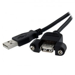 StarTech.com Cavo Prolunga USB 2.0 per montaggio a pannello di Tipo AA Femmina A Maschio A 30 cm USBPNLAFAM1