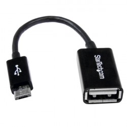 StarTech.com Cavo Adattatore micro USB a USB femmina OTG da viaggio 12cm MF Nero UUSBOTG